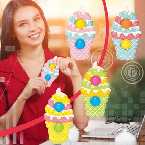 Simple Dimple Fidget Toy Small Fidgets Toys Figet Stress Relief For Kids Adults Kawaii Ice Cream Early Educational Simpel Dimpel