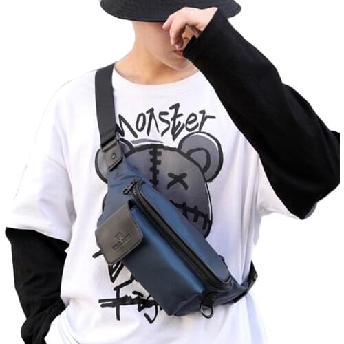 Mens Multi-Functional Waterproof Running Waist Storage Bag Zipper Buckle Storage Bags Outdoor Sling Chest Shoulder Slant Bag