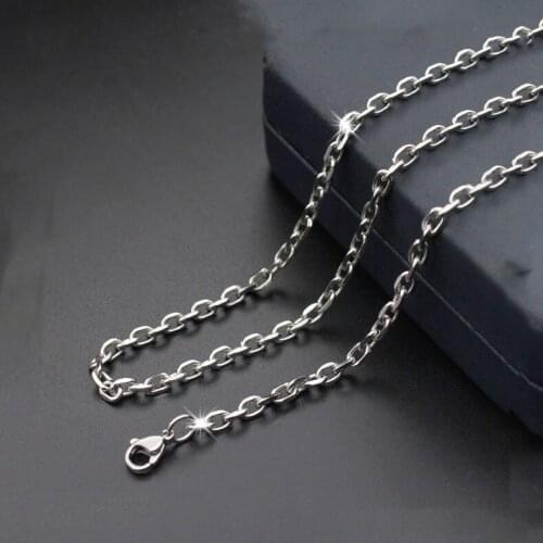 Fashion simple stainless steel necklace men and women models titanium steel necklace O-shaped corner chain jewelry hot sale