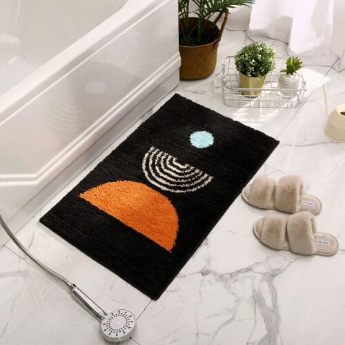 Ultra Microfiber Soft Bath Mats for Bathroom TPR Non-Slip Bath Mats for Bathroom Absorbs Water Quickly Washable Rug Plush Fluffy