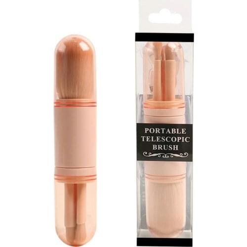 Retractable Makeup Brush Set Portable 4 In 1 Makeup Brush Loose Powder Brush Advanced Eye Shadow Brush Beauty Accessories