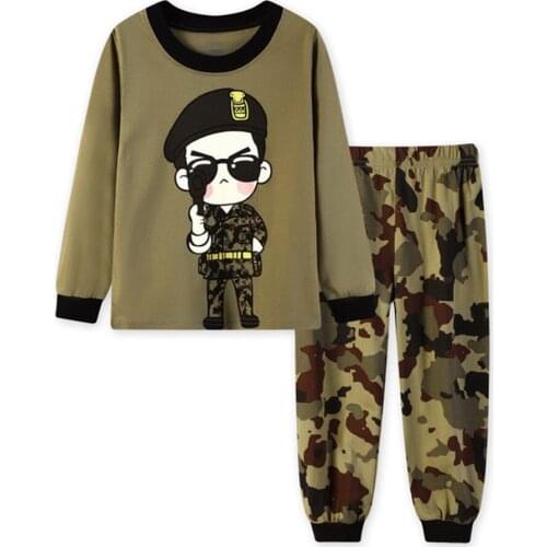 New Fashion Children Long Sleeve Cotton Sleepwear Boys Girls Cartoon Pajama Sets Kids Pijamas Baby Pyjamas for 2-7T