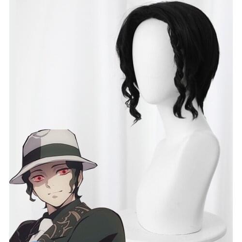 Demon Slayer Kimetsu no Yaiba Kibutsuji Muzan Cosplay Wig 35cm Short Hair Halloween Cosplay Anime Wig
