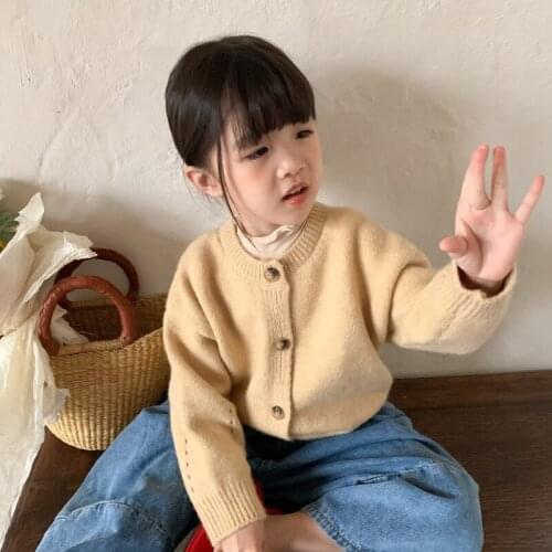 Girls Sweater Babys Coat Outwear 2021 Yellow Plus Velvet Thicken Warm Winter Autumn Knitting Cardigan Jacket Childrens Cloth