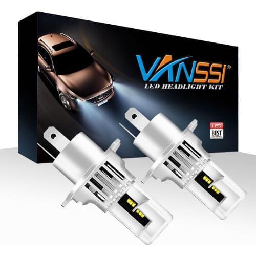 VANSSI H4 LED Headlight Bulb, 9003 Hi Lo Beam 12000Lm 6000K White Extremely Bright All-in-One Conversion Kit,Pack of 2