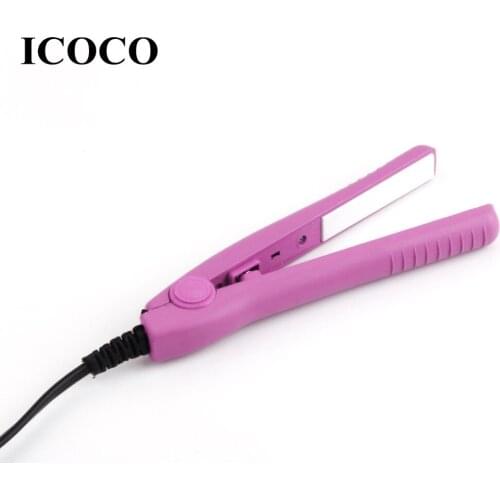 NewMini Travel Ceramic Hair Curl Straightener Flat Iron Perm Splint Perm Splint Perfect Touch-ups Shorter Layers Bangs 110V-220V