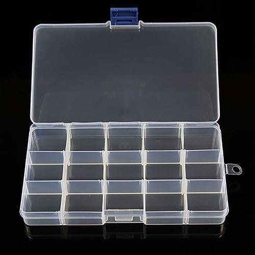 10/15/24 Compartments Transparent Plastic Storage Box Case Jewelry Bead Storage Container Craft Organizer Simple Earring Case