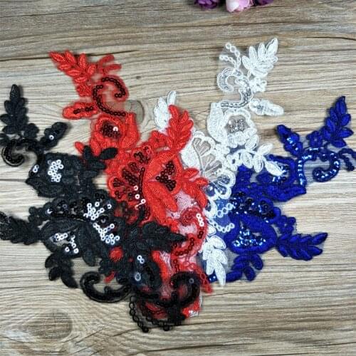 10 Pieces Lace Sewing On Applique Collar Trim Cloth Stickers Repair Patches Embroidered Fabric Garment Appliques DIY Material