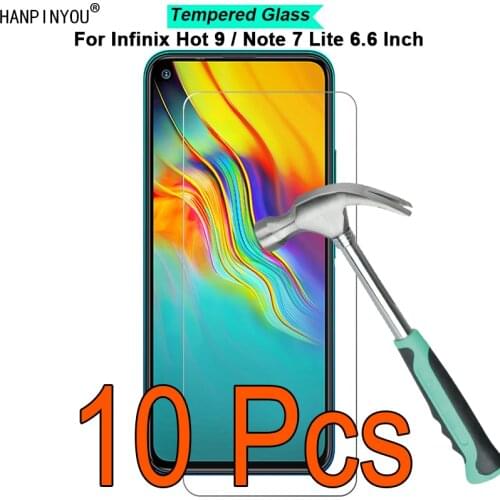 10 Pcs/Lot For Infinix Hot 9 / Pro / Note 7 Lite 6.6" 9H Hardness 2.5D Ultra-thin Toughened Tempered Glass Film Screen Protector