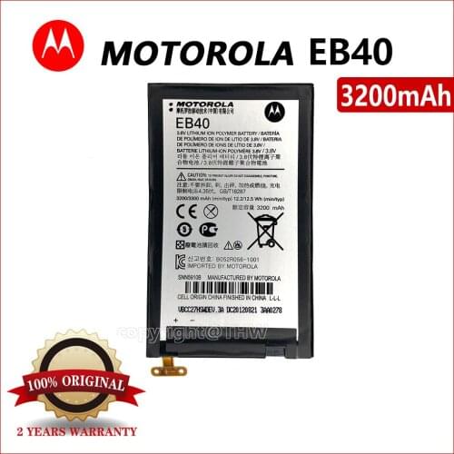 100% Original Battery EB40 3200mah battery For Motorola Moto Droid Razr Maxx XT912M XT916 XT910 EB40 batteria +tracking number
