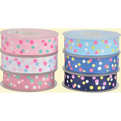 100yards/lot ) Dot Printed Grosgrain Ribbons