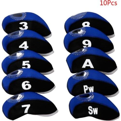12 Pcs/set Portable Golf Club Iron Head Covers PU Protector Golfs Head Cover Set Golfing Accessories