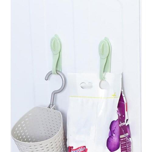 2pcs/set Kitchen Storage Buckle Hook Seamless Rubber Hook Multi-function Hook Hanger Soft Material Combination Design