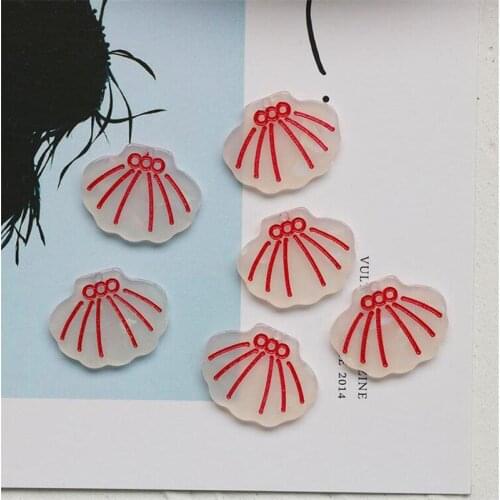 2020 Spring style 50pcs/lot line core cartoon scallop shape acrylic beads diy jewelry earring/garment accessory