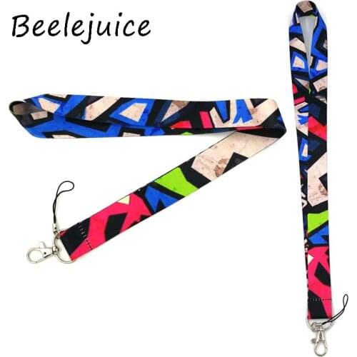 24pcs Geometric pattern Mobile phone lanyard For keys ID Card Pass Gym USB badge holder DIY Hang Rope Tags Strap Neck Lanyards