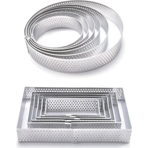 6Pcs/Set Round/Square Mousse Ring Home DIY Mousse Cake Decoration Baking Mousse Cake Molds Bakeware Kitchen Gadget