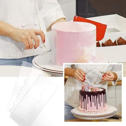 Acrylic 6Pcs/Set Useful Cake Scraper Decorating Comb Set Food Grade Cake Trim Smoother Easy to Clean for Cake