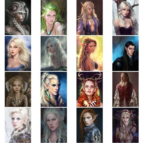 New 5D Diy Diamond Painting Fairy Ear Cartoon Characters Cross Stitch Kits Full Square Round Drill Embroidery Home Decor