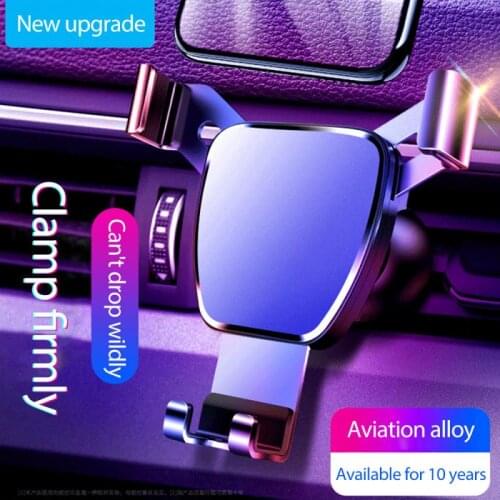 Alloy Car Phone Holder Air Vent Mount Clip Gravity Car Bracket For Xiaomi LG Huawei IPhone Samsung Car Mobile Phone Mount Stand