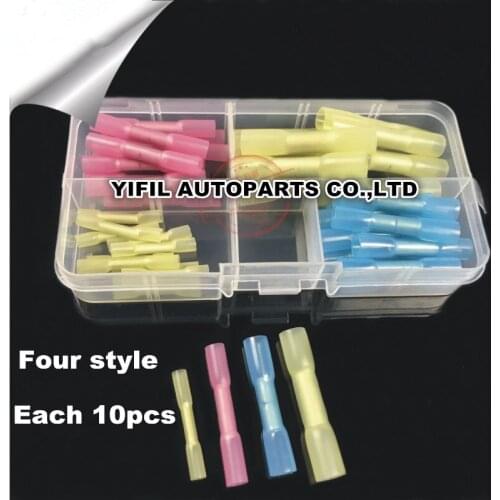 BHT0.5 BHT1.25 BHT2 BHT5 10pcs Auto Waterproof Butt Connector Splice Butt Heat Shrink Tube Joint For Audi Volkswagen Skoda Seat