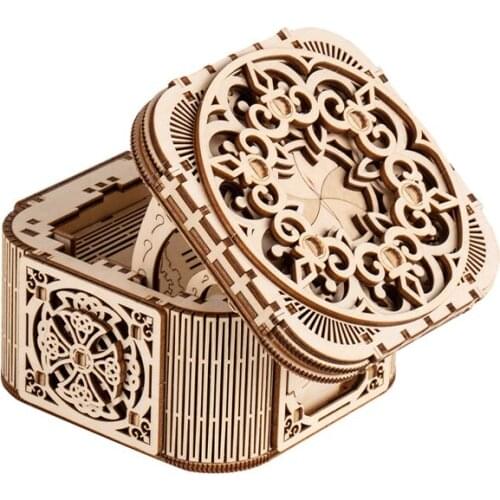 122Pcs DIY Wooden Jewelry Box 3D Mechanical Puzzle Model Educational Toy Gift For 14+ - Music Version