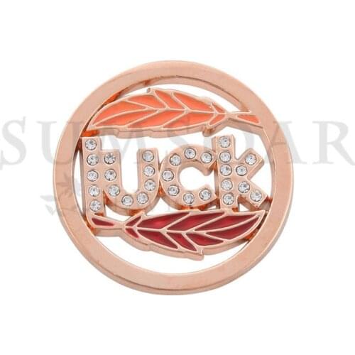 33MM Nomada Champagne LUCK Disc Coin Fit For 35MM My Coin Holder Frame Pendant 5pcs/lot