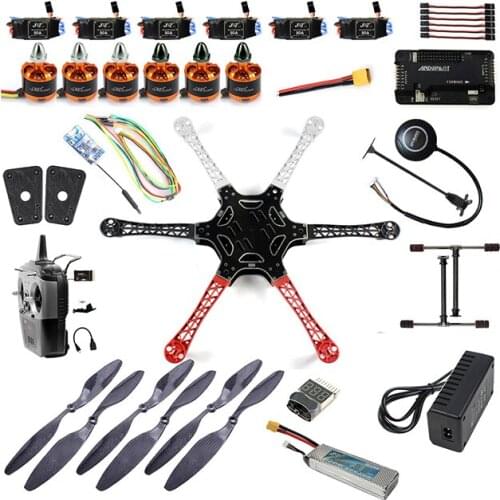 DIY Kit 2.4GHz 6-Axle RC Drone Quadcopter F550 Hexa-Rotor Frame Kit with APM 2.8 Flight Controller M7N GPS T8FB TX Atitude Hold