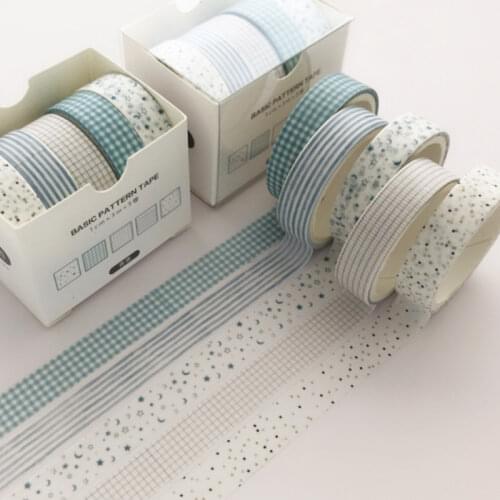 5Pcs/Set Washi Tape DIY Scrapbooking Notepad Sticker Washitape Set Solid Color Decorative Masking Tape School Supplies Gift