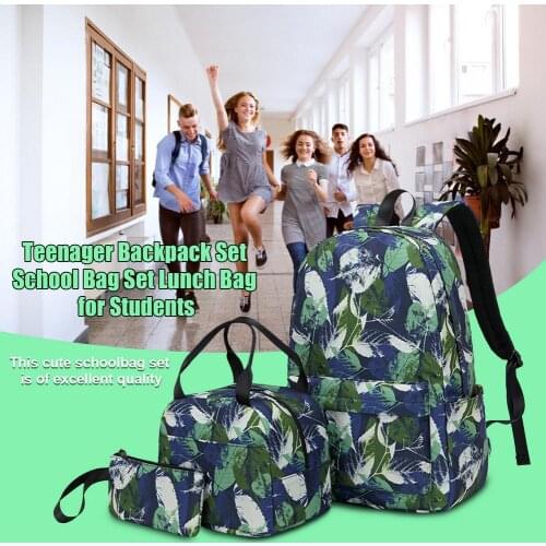 3Piece Set Schoolbags For Teenages Backpack Picnic Camping Bag 2021 Travel Back Pack Student Notebook Bookbags Schoolbag