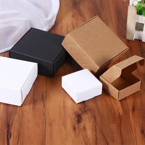 10pcs paper box White Black Kraft box for packaging Brown handmade gift soap paper boxes candy gift jewelry box