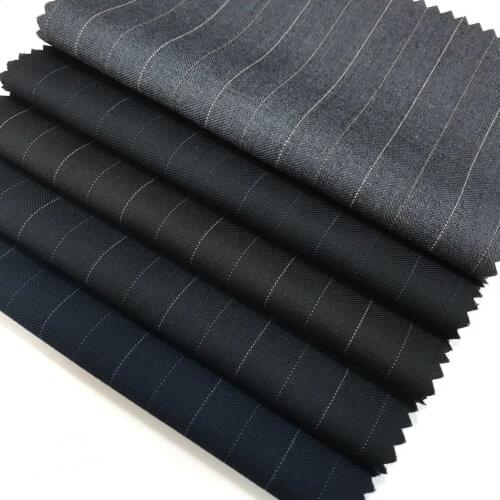 Suit Fabric Tr Strip Elastic Strip Shuttle Woolen Fabric Fabric Uniform Fabric Vertical Stripe