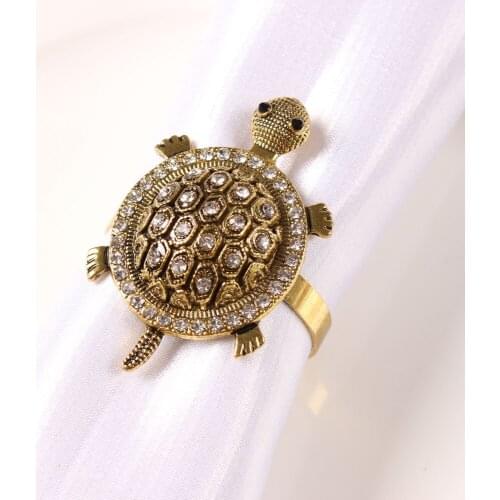 30pc Marine Series Metal Diamond Turtle Napkin Buckle Marine Theme Napkin Ring Napkin Buckle