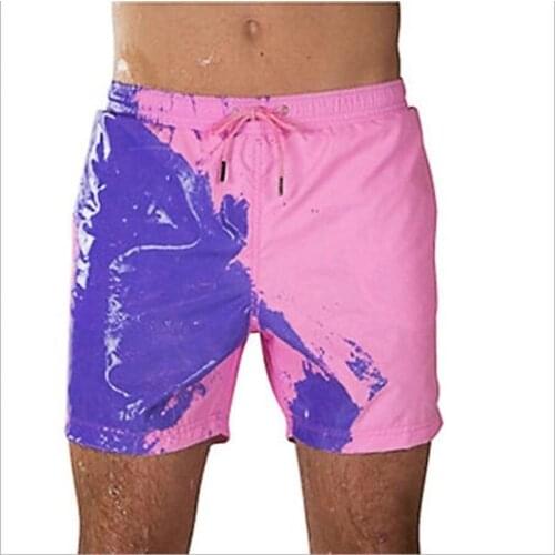 2021 Mens Water Color Changing Swimming Beach Pants Mens Temperature Color Changing Shorts Mens Swimming Shorts Men Clothing