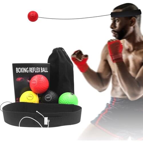 Boxing Reflex Ball on String Headband Set Punching Fight Speed Agilit Reaction Balls Hand Eye Training Equipment for Kids Adult