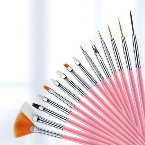 15PCS Manicure Set Pencel Dotting Painting Design Acrylic Nail Art Brush for Manicure Decoration Nail Supplies for Professional