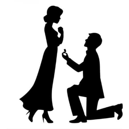 30x27cm Romantic propose marriage Ring Wedding Car Sticker Trunk Diamond Married Rear windshield Car Decals Waterproof CL261