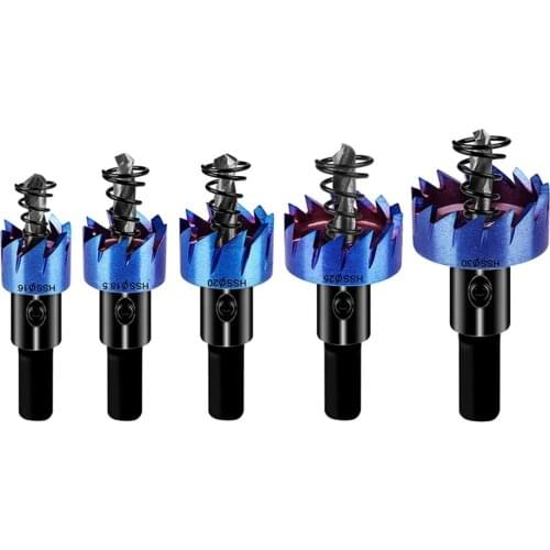 Nano Blue Coating Carbide Tipped Hole Saw Cutters HSS 6542 Drill Bits Set for Stainless Steel Plate Metal Wood Plastic Iron Allo