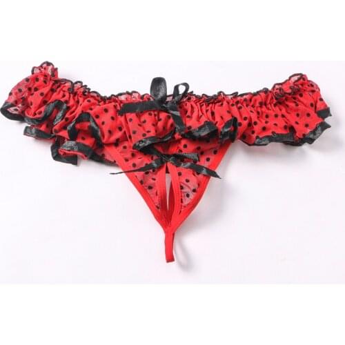 New Arrival Mens Lace See-through Bow tie Open Butt Bikini G-string Underwear Underpants for Lingerie thong jockstrap