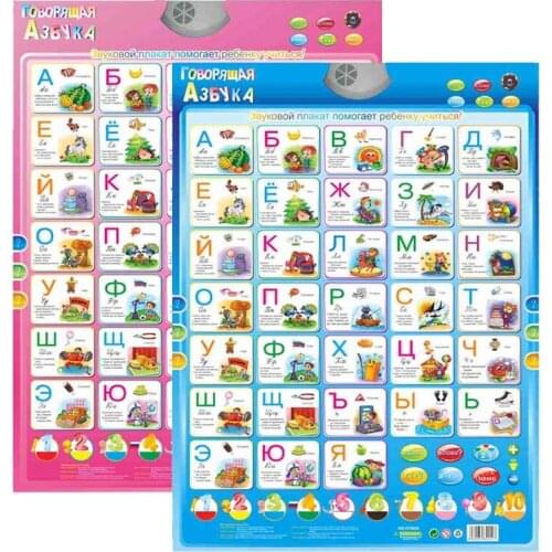 QITAI Russian language Learning Education Tablet baby toy Alphabet Music Machine Phonic Wall Hanging Chart talking Poster
