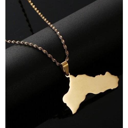 Stainless Steel Kurdistan Maps Pendant Necklace For Women Men Fashion Jewelry