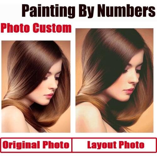 Personalised Paint By Numbers Photo Custom DIY Oil Painting By Number Picture Drawing Canvas Portrait Family Photo Birthday Gift