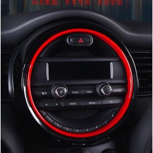 PC Car Center Console Navigation Cover Styling Ring Mouldings Trim for Mini Cooper F55 F56 F57 Low Version Accessories