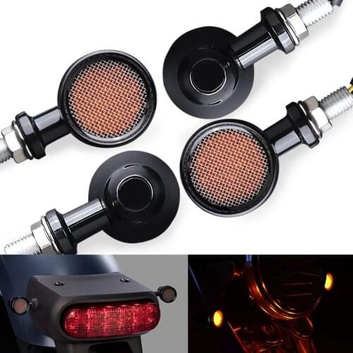 2pcs Motorcycle Turn Signal Light Amber Vintage Motorbike Flashers Indicator Universal For Harley Honda Cafe Racer