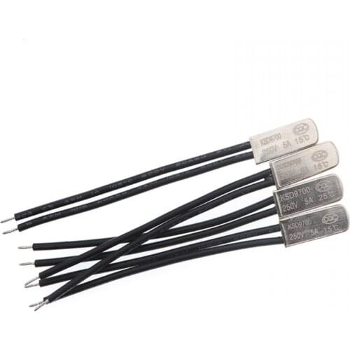 100PCS KSD9700 5A-Metal Thermostat 45C 50C 85C 90C 95C 150C Temperature Switch Normally open Thermal Protector degree centigrade