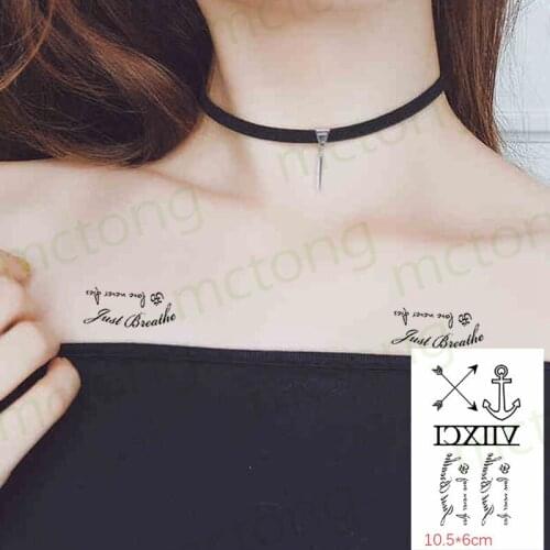 Waterproof Temporary Tattoo Sticker Ins Letter Anchor Arrowr Flash Tatoo Fake Tatto Arm Leg Wrist Foot Hand for Men Women