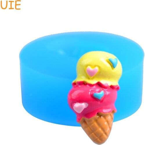 XYL042U 21.6mm Ice Cream with Cone Silicone Mold Flexible Mold Miniature Food Sweets Jewelry Charms (Clay Epoxy)