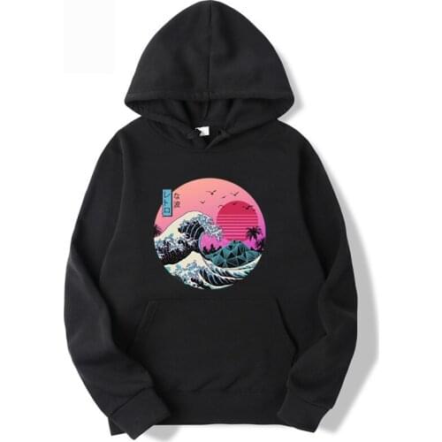 Japanese Ukiyo-e Kanagawa Surfing Men Hoodie Sweatshirts 2020 Harajuku Men Women Hoodies Hip Hop Casual Pullover Top