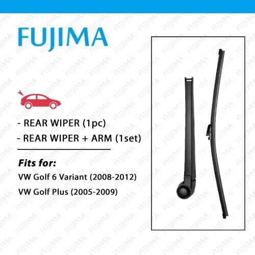 Rear Wiper and Arm for VW Golf 6 Variant / Golf VI Estate / Golf Plus, Back Window Windscreen Rear Wiper Blade with Arm