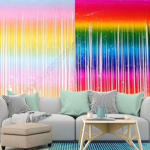 Curtain Birthday Decor Wedding Party Wall Decoration Photo Booth Tinsel Glitter Rainbow Metallic Foil Fringe Shimmer Backdrop