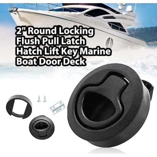 2.4" Boat Flush Pull Hatch Slam Latch For RV Yacht Camper Deck/Door/Drawer/Tackle Nylon 2" Hole Anti-UV Boat Accessories Marine